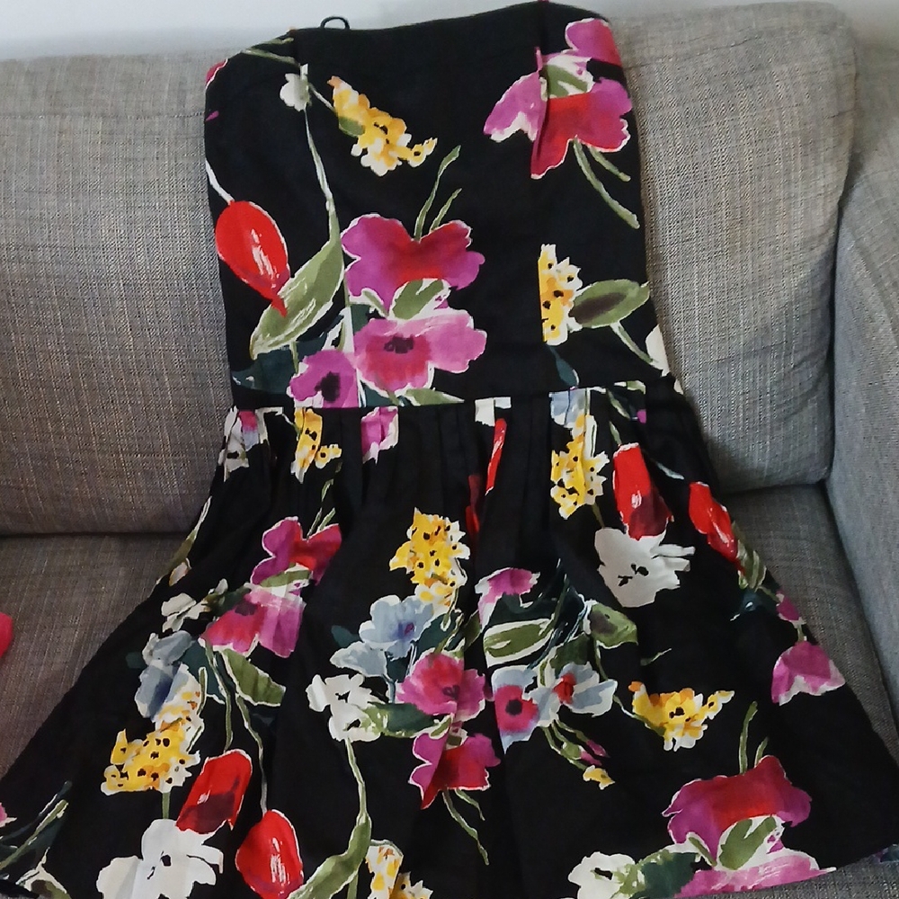 American Living Pink and Yellow Midi Fit and Flare Skirt - Picture 1 of 8